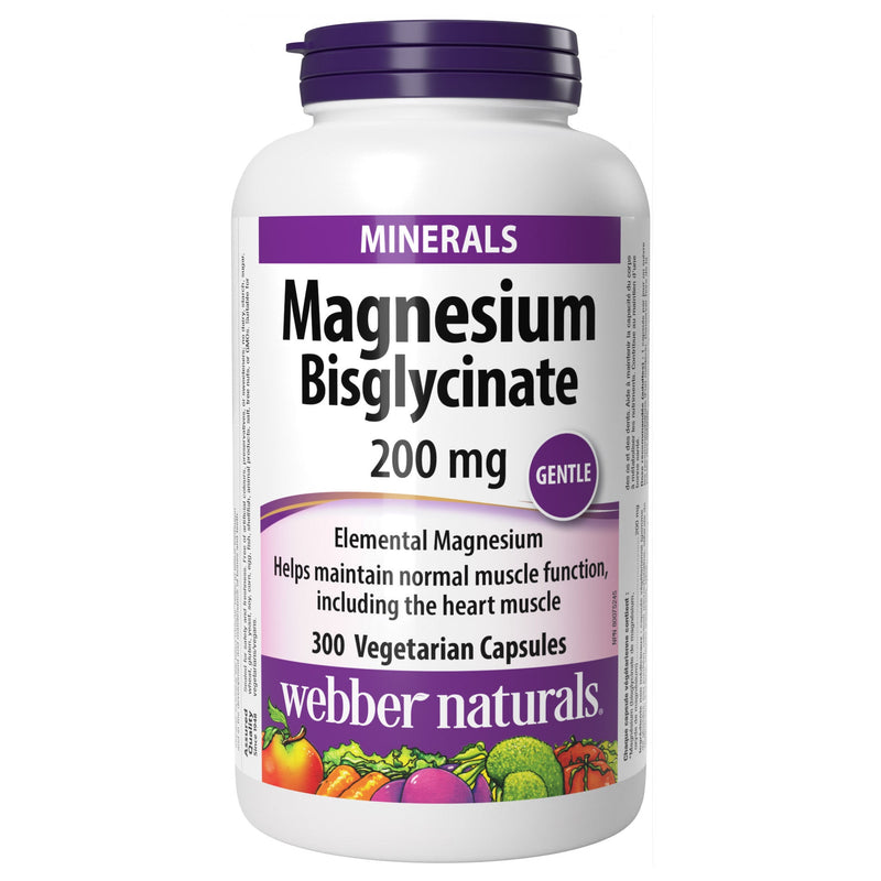 webber naturals Magnesium Bisglycinate 200 mg - 300 Capsules product image