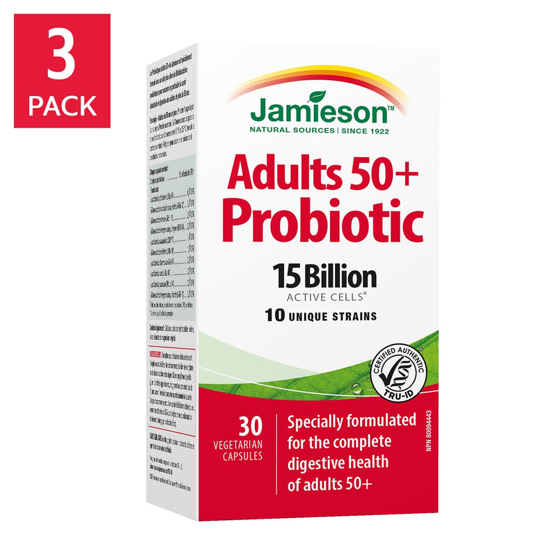 Jamieson Probiotic Complex for Adult 50+, 3 x 30 capsules product image