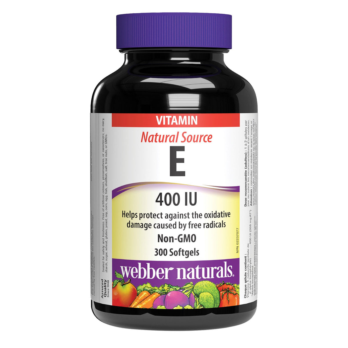 webber naturals Vitamin E 400 IU, 300 Softgels product image