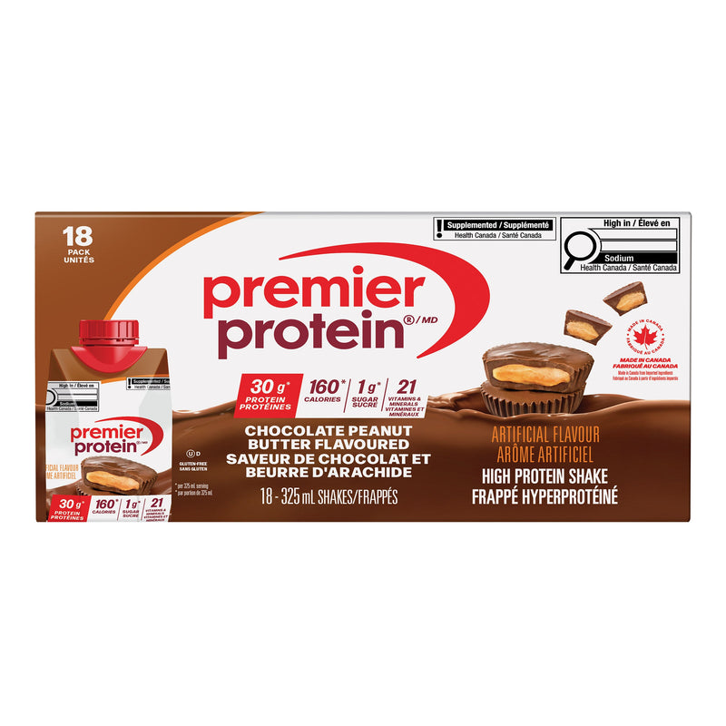 Premier Protein High Protein Chocolate Peanut Butter Shake, 18 x 325 mL product image