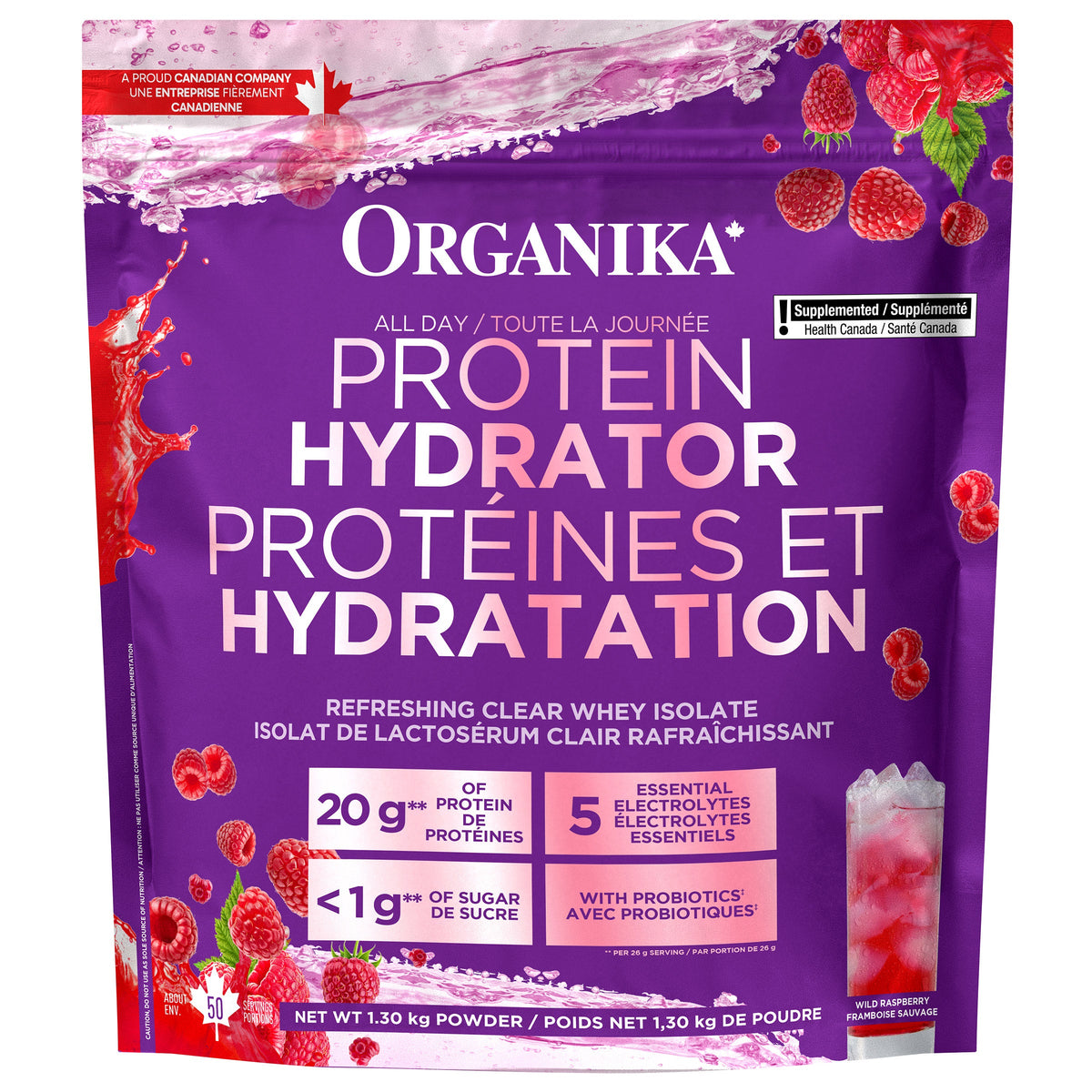 Organika Protein Hydrator 1.3kg, Wild Raspberry product image