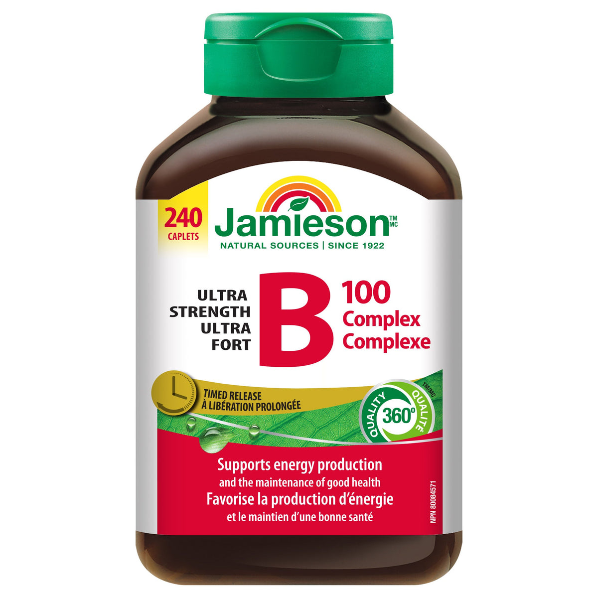 Jamieson Ultra Strength B100 Complex Caplets, 240-count, 2-pack product image