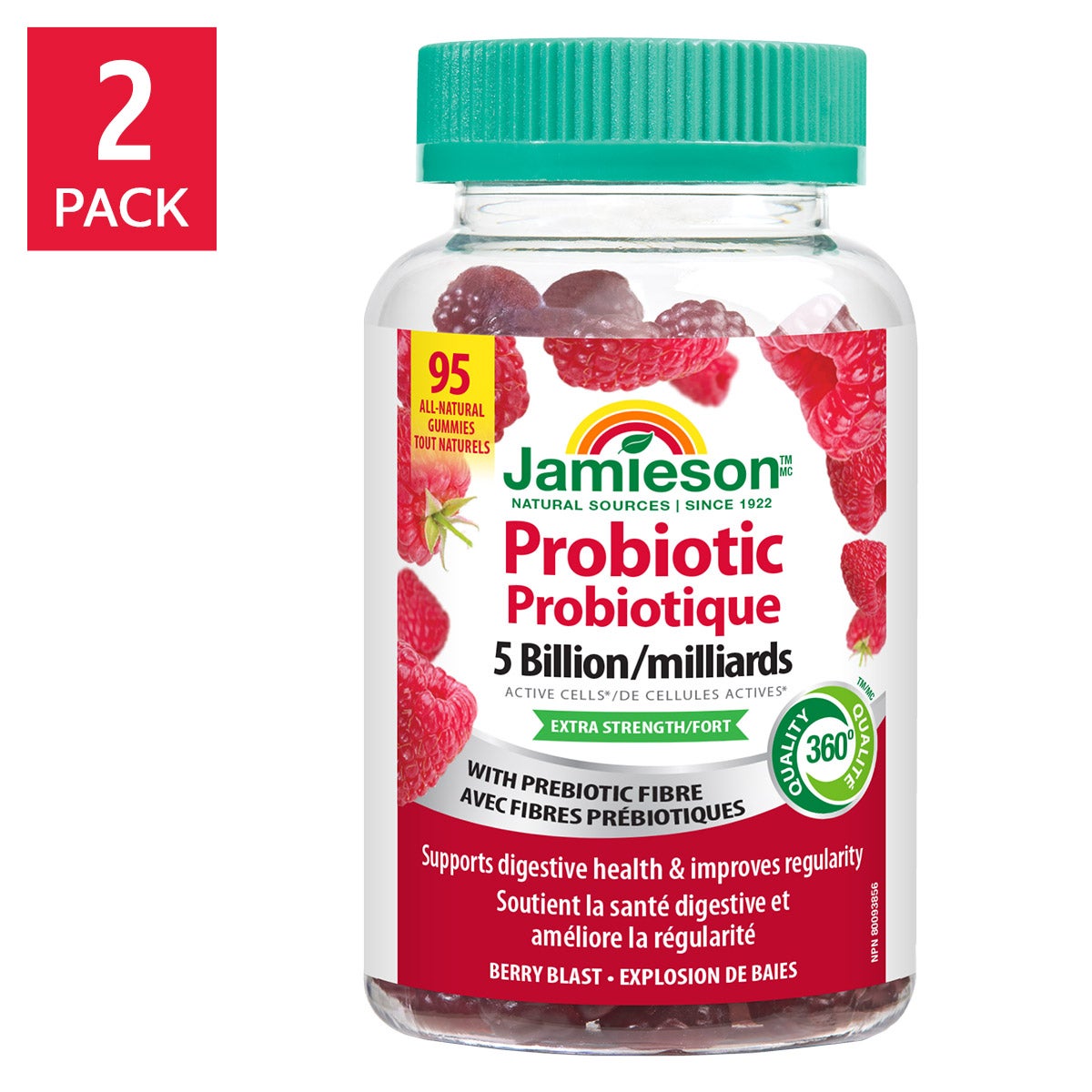 Jamieson Probiotic Gummies, 2 x 95 gummies product image