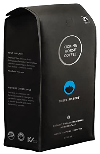 Kicking Horse Coffee Three Sisters, Medium Roast, Whole Bean, Certified Organic, Fairtrade, Kosher, Black, 35.2 Oz, Pack of 6 - product image