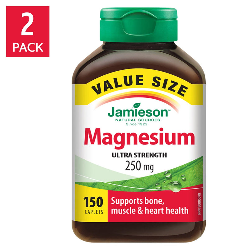 Jamieson Magnesium 250 mg Ultra Strength, 2 x 150 Caplets product image