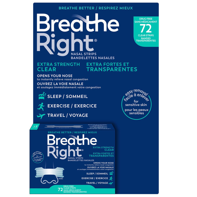 Breathe Right Extra Strength Clear, 72 strips product image
