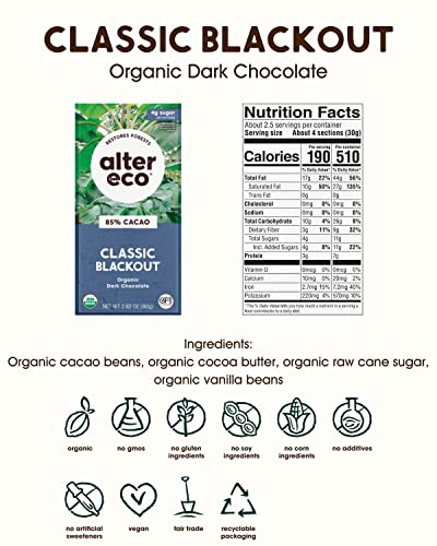 Alter Eco Organic A.E. Dk Chocolate Black out 2.82 Oz (Pack of 12) - image 2