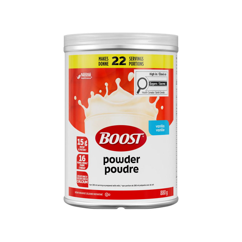 BOOST Instant Breakfast Powder, Vanilla, Drink Mix With Protein, Fibre & Calcium bundle of four retail packs