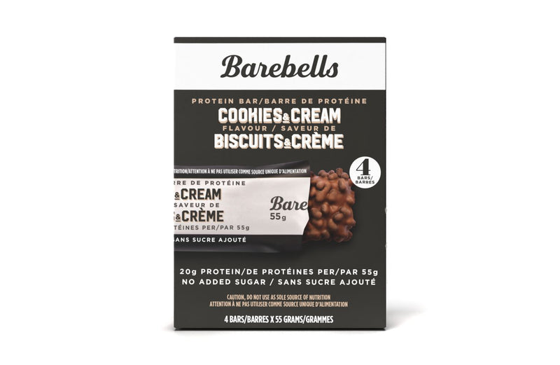 BAREBELLS PROTEIN BARS COOKIES AND CREAM 4 PACK product image