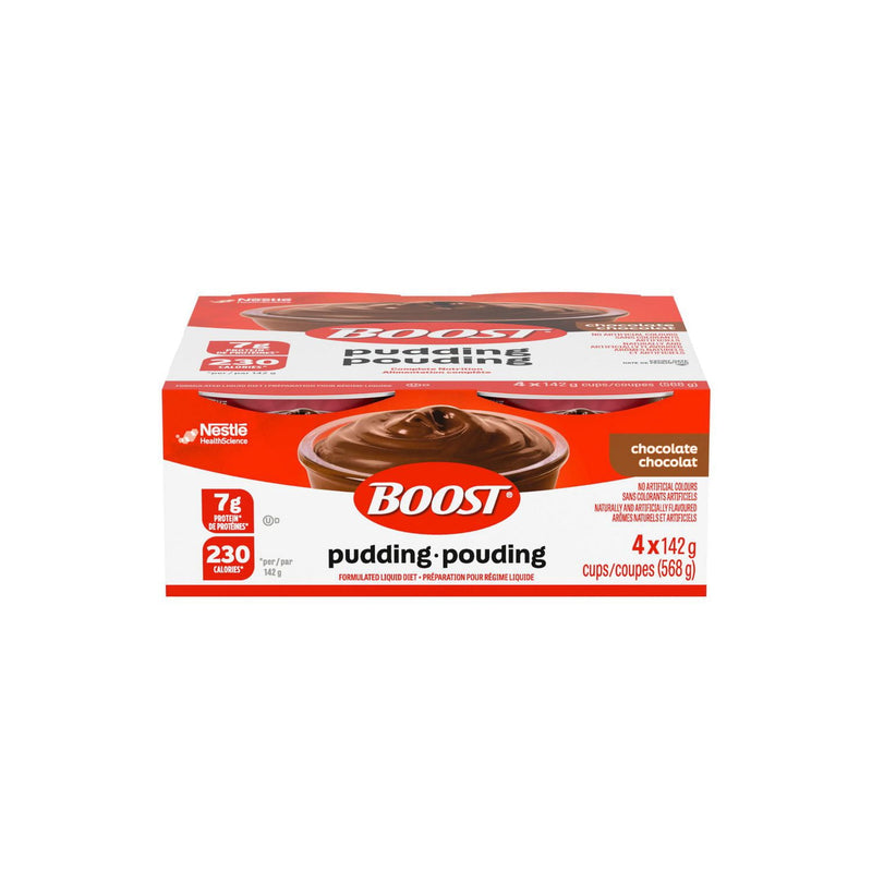 BOOST Chocolate Pudding, Ready-To-Eat Oral Nutrition Supplement, Nutritionally Complete, 7G… bundle of four retail packs