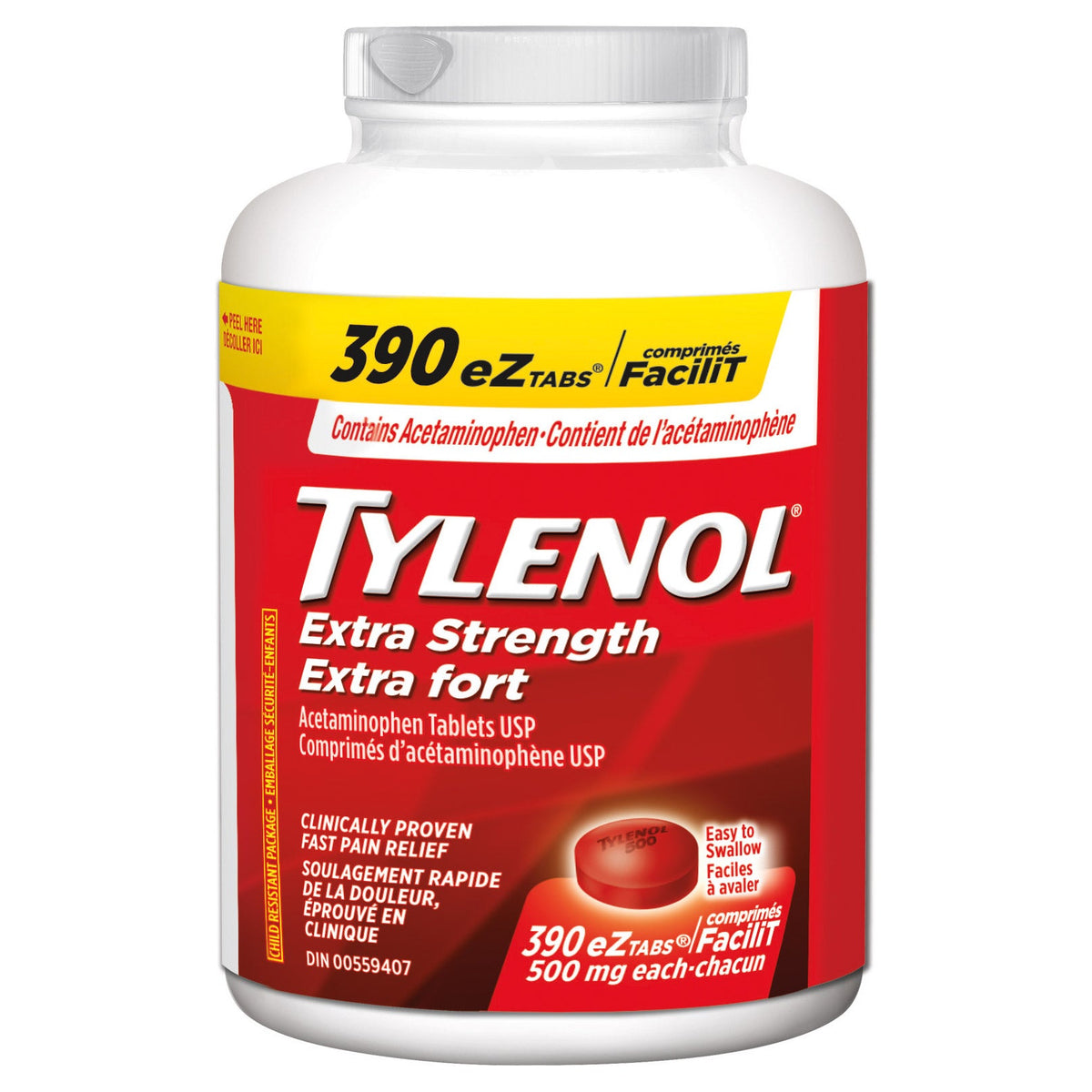 Tylenol Extra Strength 500mg eZtabs - 390 tablets product image