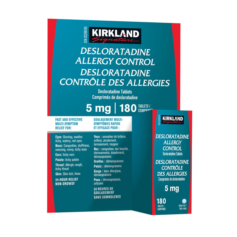 Kirkland Signature Desloratadine Allergy Control 5 mg, 180 tablets product image