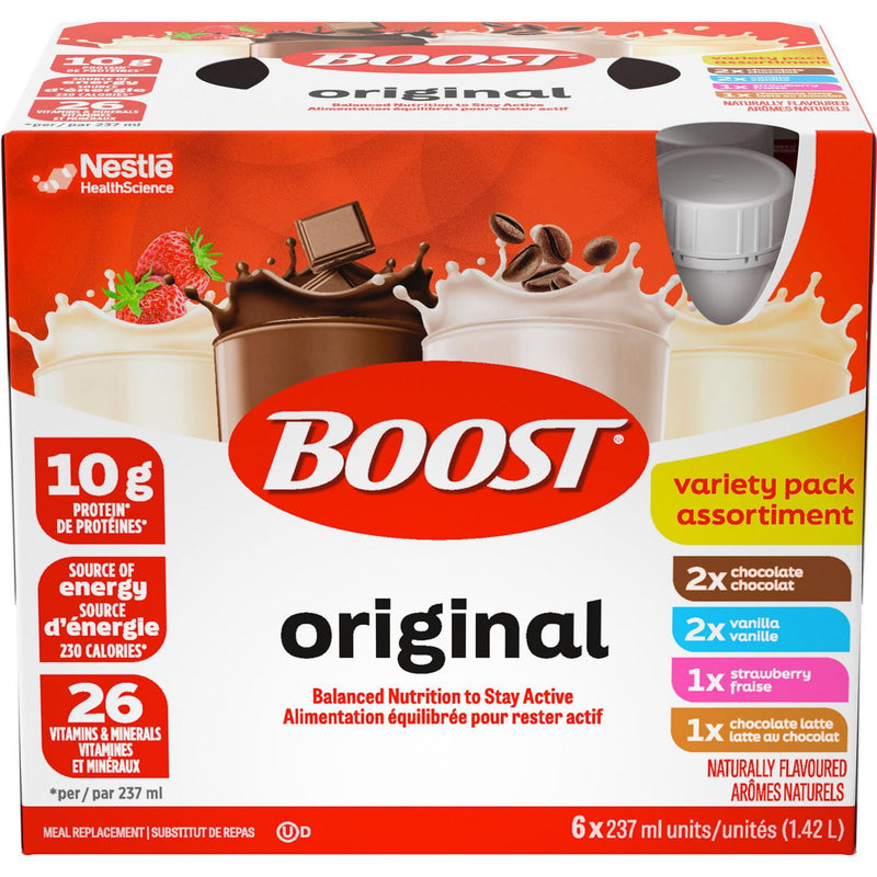 BOOST Original Meal Replacement Drink – Variety, 6 x 237 ml bundle of four retail packs