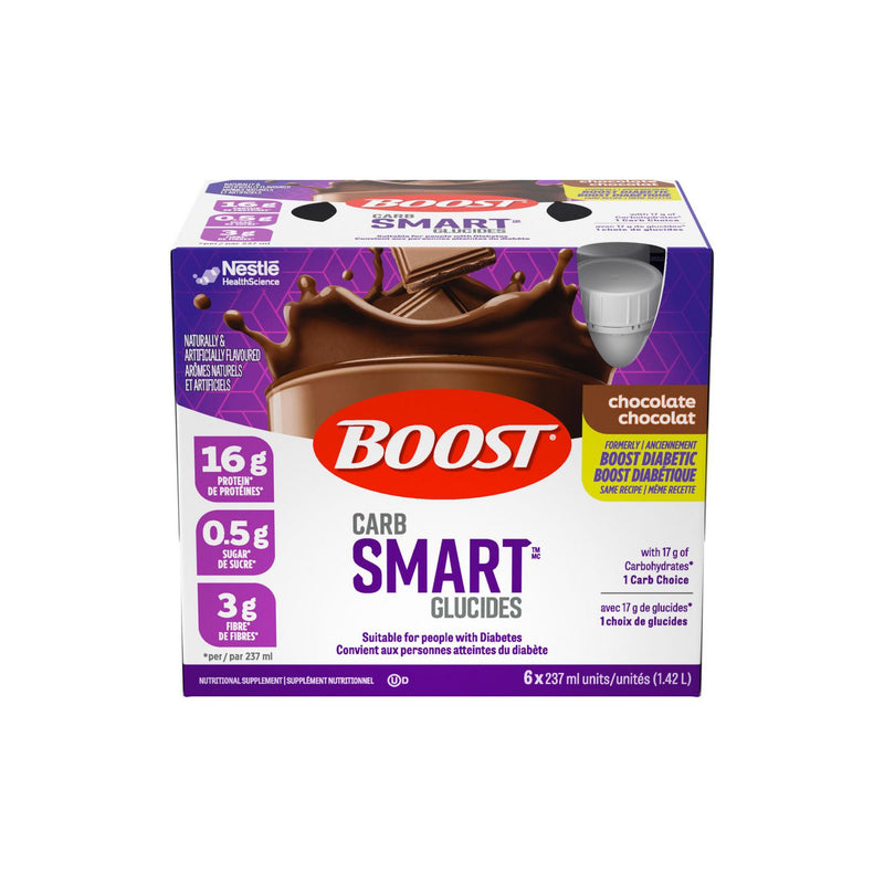 BOOST Diabetic Nutritional Supplement Chocolate 1.42 L bundle of four retail packs